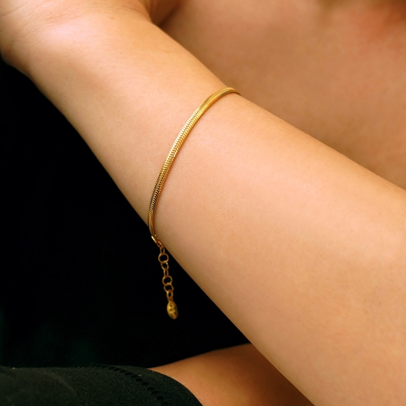 Bracelet silver 925 yellow gold plated  plated - Funky Metal
