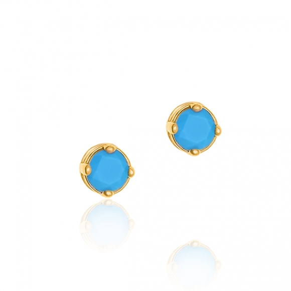 Earrings in silver 925 yellow gold plated with turqoise - Simply Me