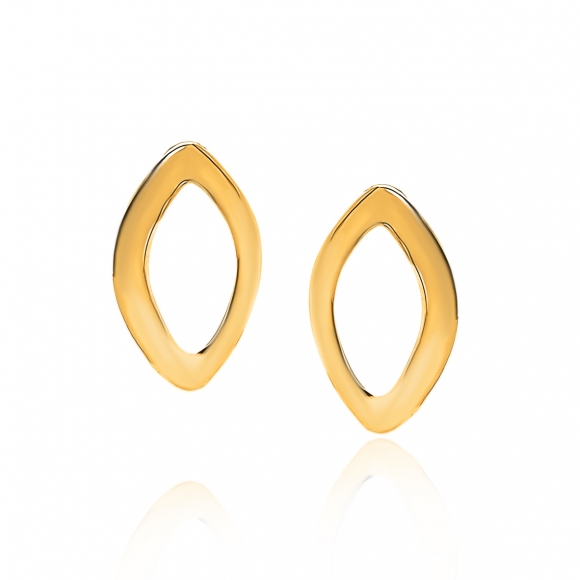 Earrings silver 925 gold plated (2,8cm x 1,8cm) - Funky Metal