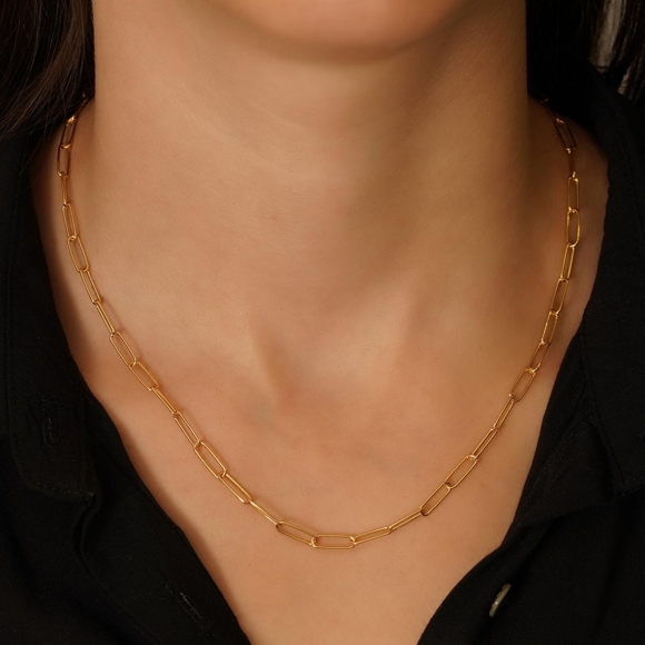 Necklace silver 925 yellow gold plated - Funky Metal