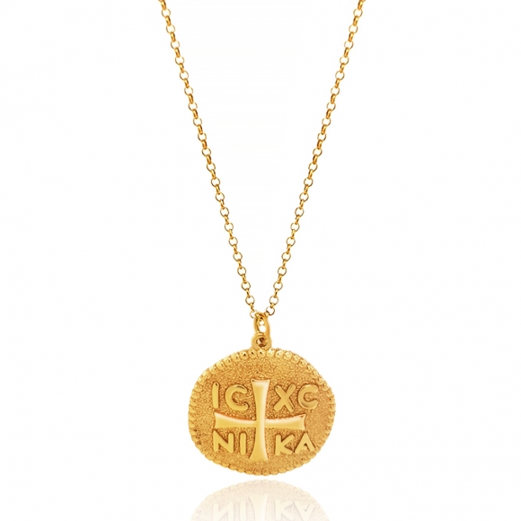 Necklace silver 925 yellow gold plated - Funky Metal