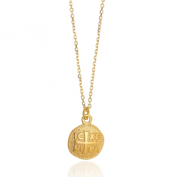 Necklace silver 925 yellow gold plated - Funky Metal