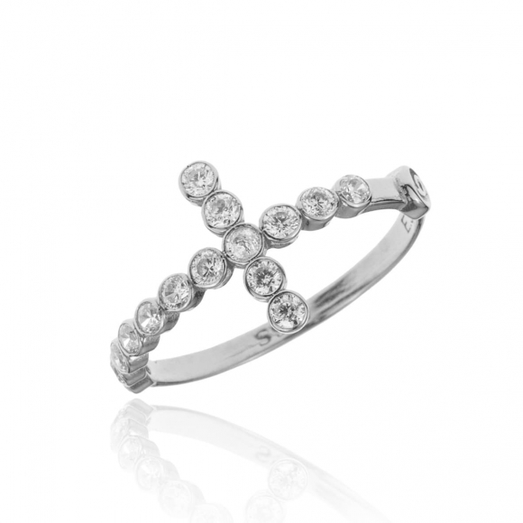 Ring silver 925 rhodium plated with zirconia - Simply Me
